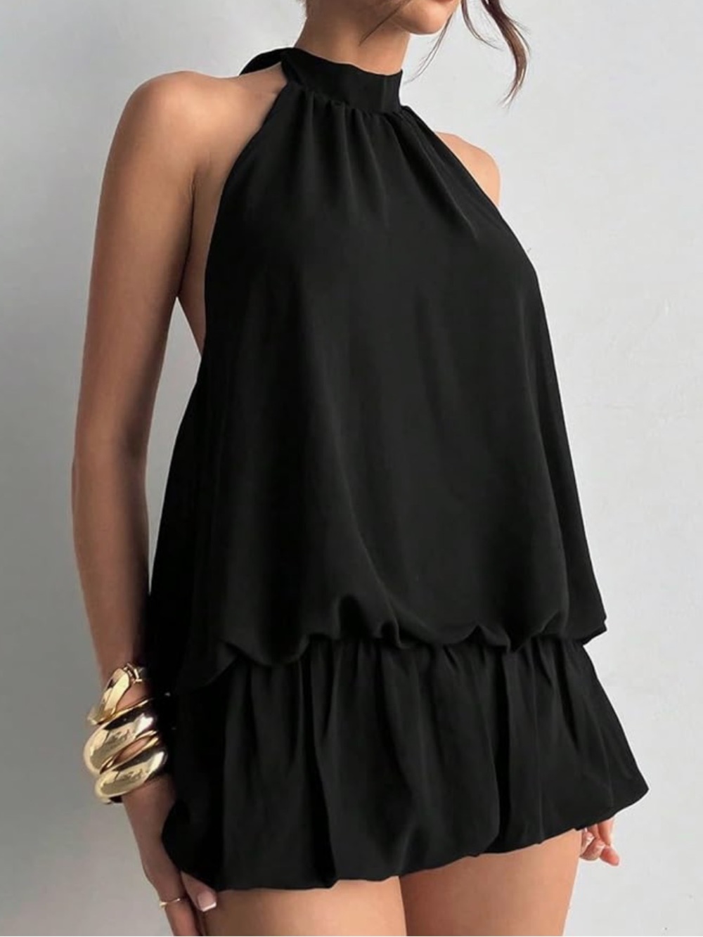 Black Halter Dress - Picture 3 of 6
